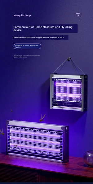 İç Mekan Sivrisinek Öldürücü Lamba - 220V Takılabilir - Üç Lamba - 8W - 30-70 m2 - 7