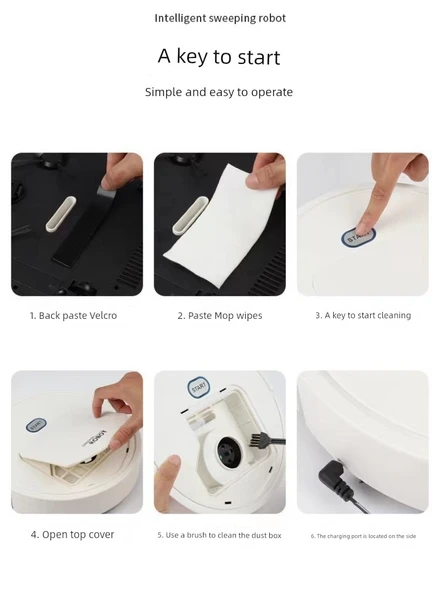 Otomatik USB Şarjlı Süpürge Robot Vakum Temizleyici - Sarı - 8018 Şarjlı - 8