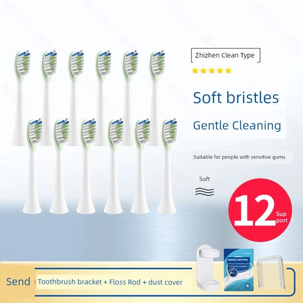 Diş Fırçası Başlığı Değişimi - Zhizhen Temizleme Tipi 12 (Temiz Dil Kaplaması ile - DuPont Fırça İpliği)