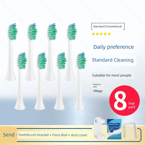 Diş Fırçası Başlığı Değişimi - Standart Geleneksel Tip 8 (DuPont Fırça İpliği)