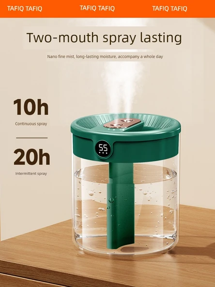 2L Büyük Kapasiteli Çift Sprey USB Nemlendirici - Buzul Beyaz - Amiral Gemisi (Model 2) - 4