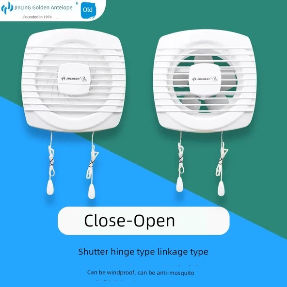4 İnç Düz Sıra İki Çekme İp Anahtarlı Egzoz Fanı - 80cm Kablo + Cam Yapıştırıcı - 2