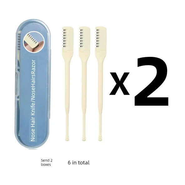 Çift Başlı Manuel Burun Kılı Alma Aleti - 6 Paket - Güvenli