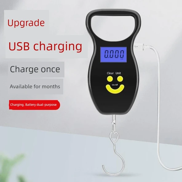 Yüksek Hassasiyetli 50kg Elektronik Terazi - Şarjlı Mavi Arka Işık - 3