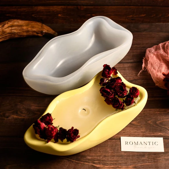 Epoksi Silikon Taş Tozu Beton Tekne Kase Mumluk Kalıbı - 5