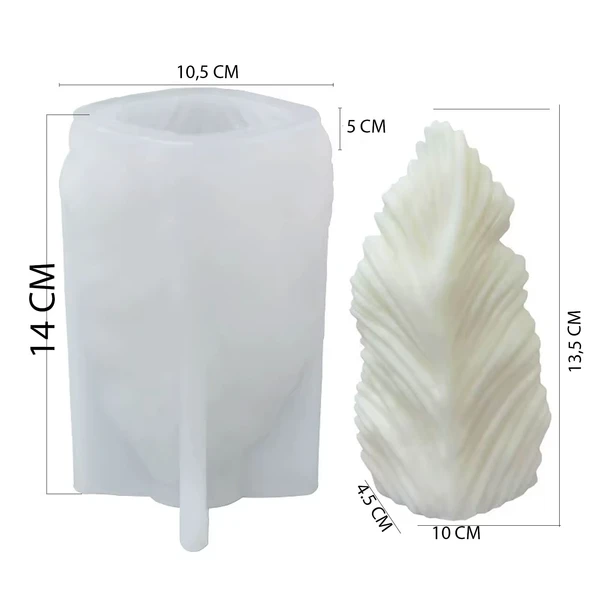 Silikon Mum 3D Geometrik Büyük Boy Yaprak Sabun Beton Ve Taş Tozu Kalıbı - 3