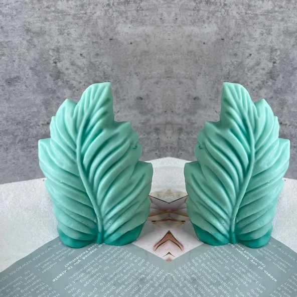 Silikon Mum 3D Geometrik Büyük Boy Yaprak Sabun Beton Ve Taş Tozu Kalıbı - 2
