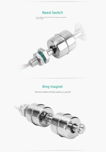 Yüksek Sıcaklık Dayanıklı 304 Paslanmaz Çelik Küçük Floater Anahtar Su Seviyesi Kontrol Cihazı - Tek Top 45mm 110V - 8