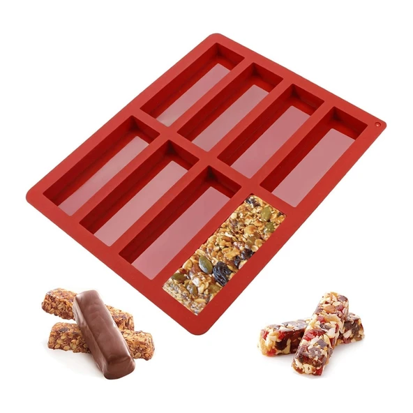 Silikon Kalıp Dubai Çikolata Bar ve Dikdörtgen Kalıbı 8 Li - Resim 2