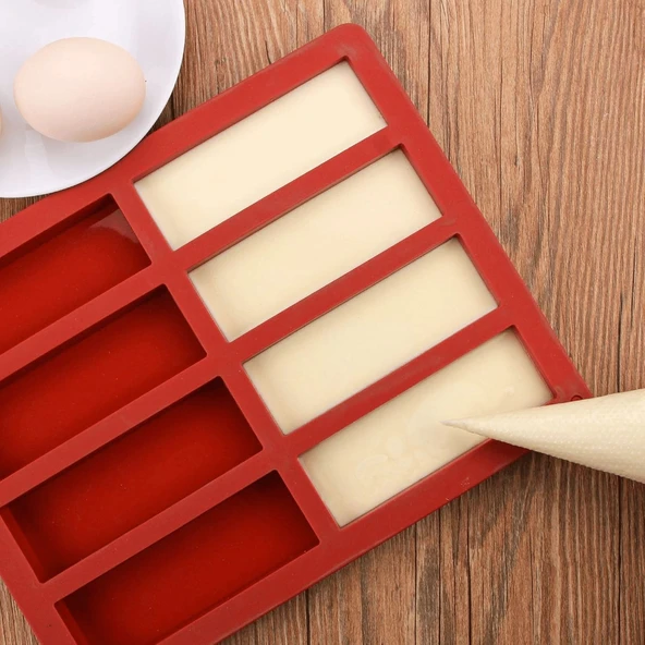 Silikon Kalıp Dubai Çikolata Bar ve Dikdörtgen Kalıbı 8 Li - Resim 5