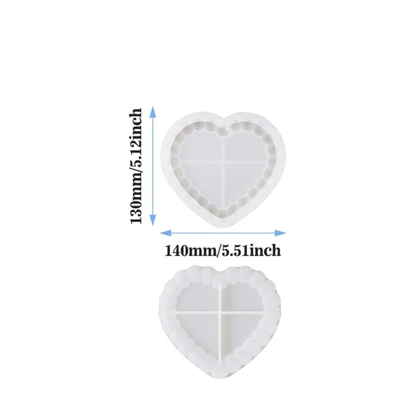 Silikon Kalıp Epoksi Taş Tozu Beton Kalp Mini Misketli Bubble Tepsi Kalıbı 13X14 CM - 2