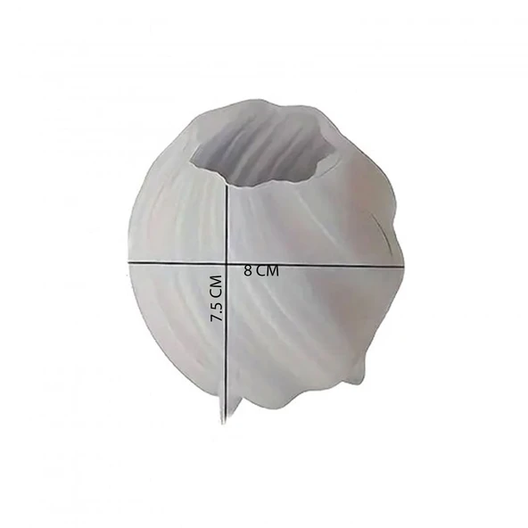 Silikon Mum 3D Orta Boy Dönen Sütun Geometrik Dalgalı Sabun Beton Ve Taş Tozu Kalıbı - 3