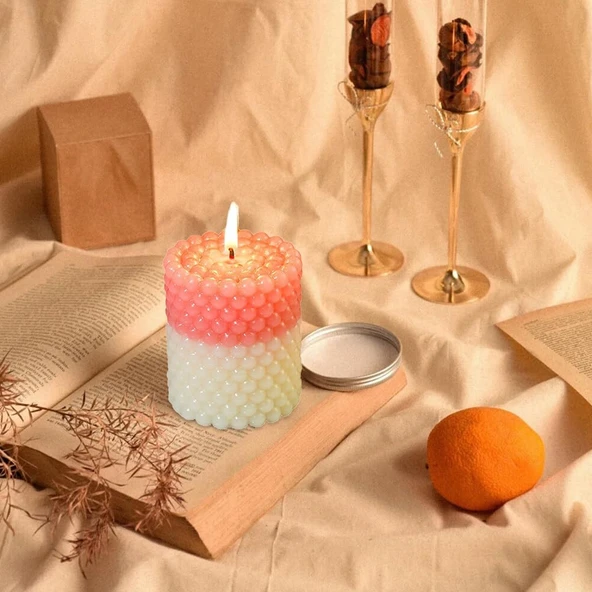 Silikon Mum Boncuk Kabarcıklı Sabun Kalıbı Sütun Mum Kalıbı 6.7X7.8 CM - 4