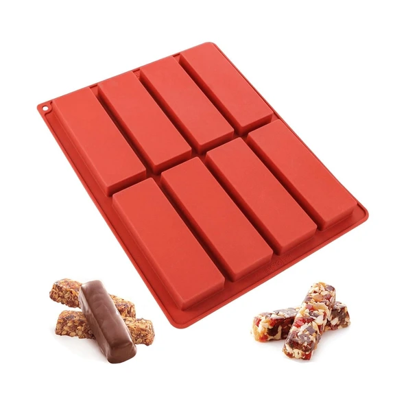 Silikon Kalıp Dubai Çikolata Bar ve Dikdörtgen Kalıbı 8 Li ürün görseli