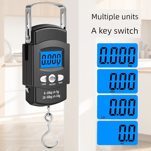 50kg Elektronik El Tartısı - 1 Metre Mezura - A09C Modeli - TYPE-C Şarjlı - 4