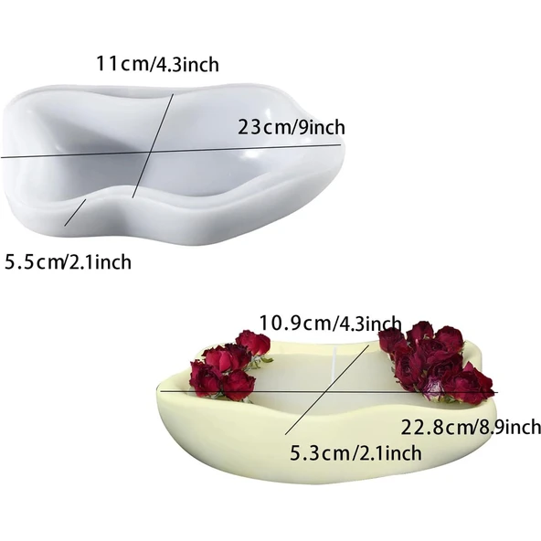 Epoksi Silikon Taş Tozu Beton Tekne Kase Mumluk Kalıbı - 2