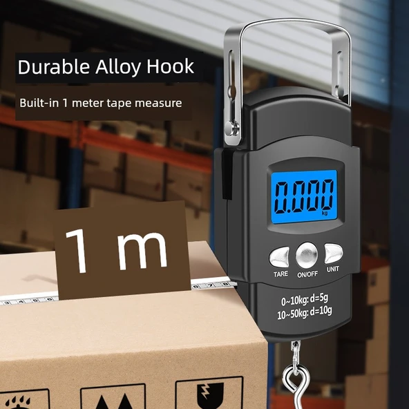 50kg Elektronik El Tartısı - 1 Metre Mezura - A09C Modeli - TYPE-C Şarjlı - 3