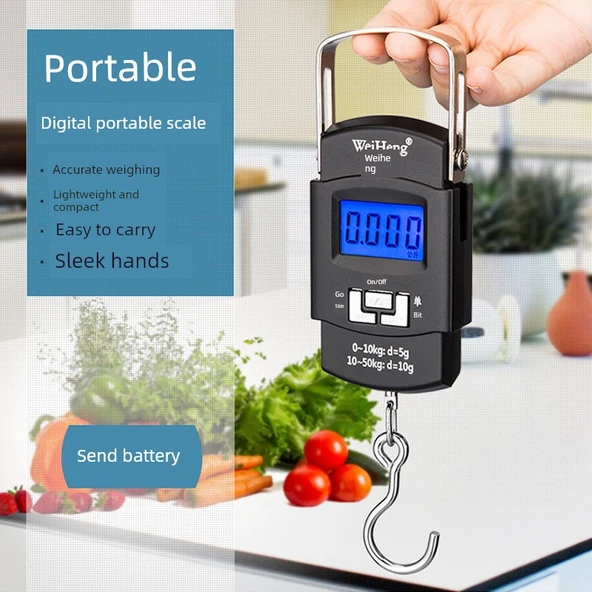 Taşınabilir Dijital El Tartısı - 40kg - A01 Çin Versiyonu - Cetvel Yok - 5