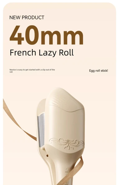 D20 40mm Yumurta Rulo Saç Maşası - 40mm Tembel Rulo - Negatif İyon Teknolojisi - 8