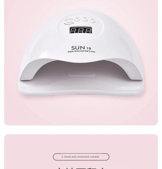 80W LED Tırnak Lambası - Altıgen El Lambası Ahşap Desen Renk - 12