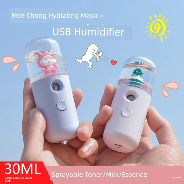 Taşınabilir USB Nano Yüz Mister Nemlendirici - Moe Tavşan-Beyaz - 4
