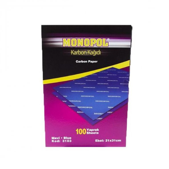 Karbon Kağıdı Monopol Karbon Kağıdı Mavi Renk 10 Adet