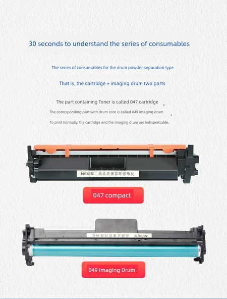 CRG-047 Standart Toner Kartuşu - Chipli + 2 Yedek Toz - 5600 Sayfa Verim - 6