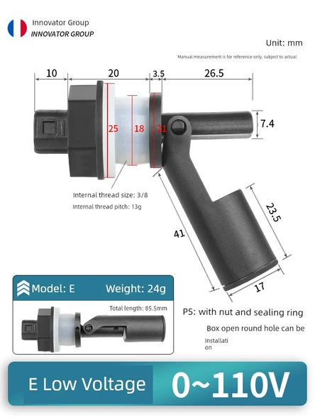 Duckbill Yüzer Anahtar - E Düşük Voltaj 0-110V