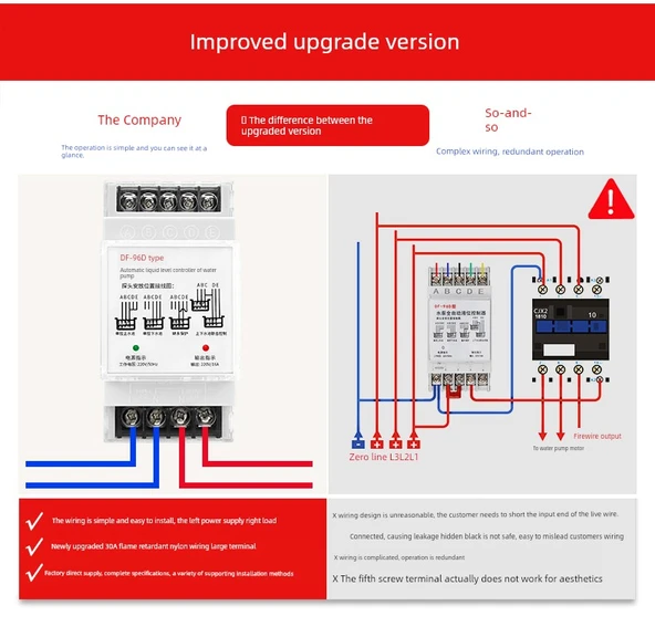 220V Float Switch - Tek Kontrolcü (Besleme Rayı) - 9