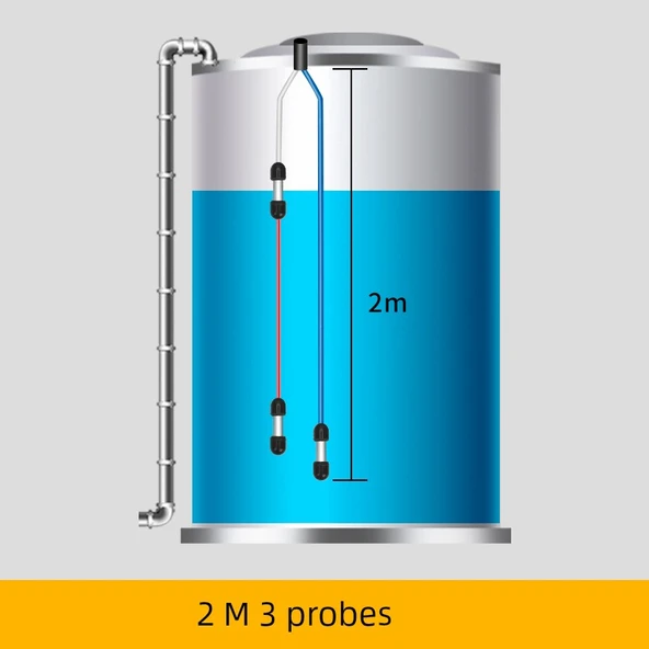 304 Paslanmaz Çelik Su Seviyesi Kontrol Probu - 0-2 m 3 prob hattı (18/17/28 tipi)