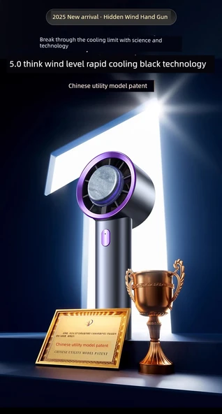 Taşınabilir El Fanı - 12000mAh Dyson Mor - Yüksek Versiyon 100 Rüzgar Derin Gürültü Azaltma - 5