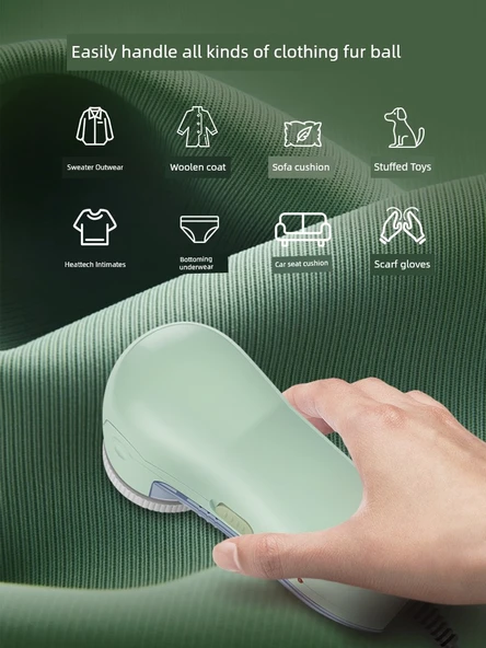 Elektrikli Kumaş Lint Temizleyici - 6 Kesici Başlık - Yükseltilmiş Tak-Çalıştır Altı Bıçak +1 Yedek Kesici Başlık + Saç Yapıştırıcı + Kesici Ağı - 5