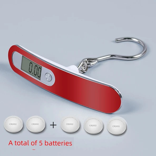 Elektronik Asma Terazi - Kırmızı - 50kg - 5 Pil ile