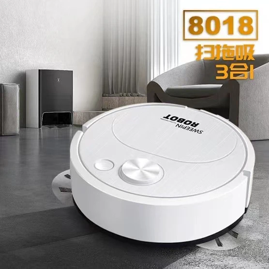 Robot Süpürge Mop Islak ve Kuru Temizlik - 8018 Şarjlı Beyaz - 2