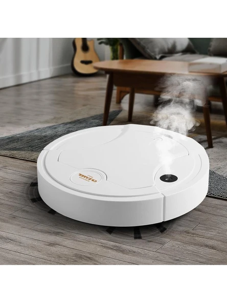 Otomatik Süpürme Robotu 25cm Beyaz Dörtü Bir Arada - 4