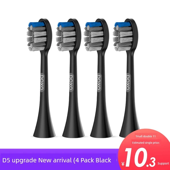 Doxo DX5 Siyah Elektrikli Diş Fırçası Başlığı - 4'lü Paket
