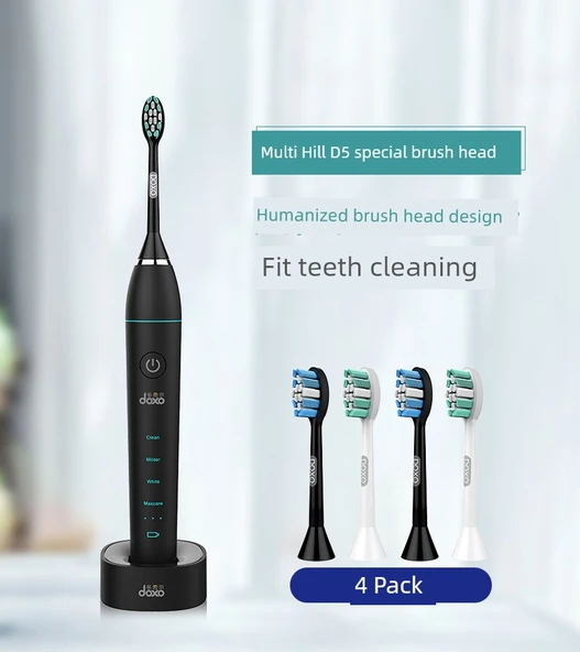 Doxo DX5 Siyah Elektrikli Diş Fırçası Başlığı - 4'lü Paket - 11