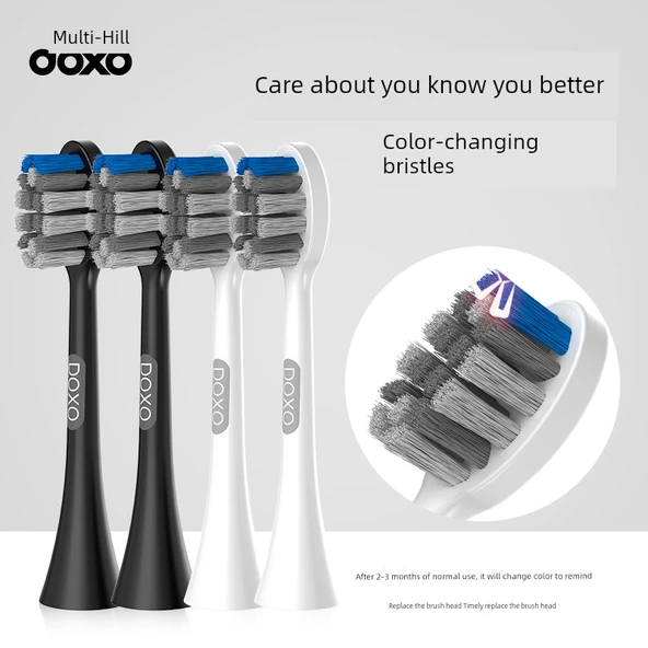 Doxo DX5 Siyah Elektrikli Diş Fırçası Başlığı - 4'lü Paket - 5