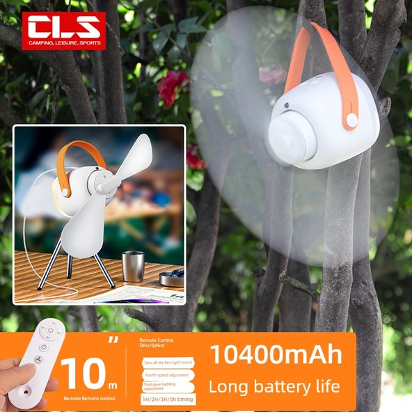 USB Kamp Çadırı Aydınlatma Lambası - Beyaz - 10400mAh - 12H-35H Kullanım Süresi