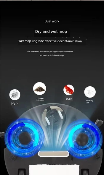 Akıllı Temizlik Robotu 8028 Beyaz - Geliştirilmiş Pil - 12