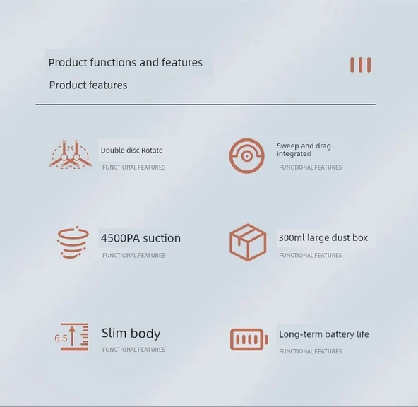 Otomatik Akıllı Süpürme Robotu - 28 İnç - Beyaz - Orijinal Standart + Orta Fırça Versiyonu + Elektrikli Kontrol Büyük Su Tankı ile Harita Planlama Versiyonu - 8
