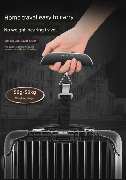 Taşınabilir Dijital Bagaj Tartısı - Siyah - 50kg Kapasite - 8