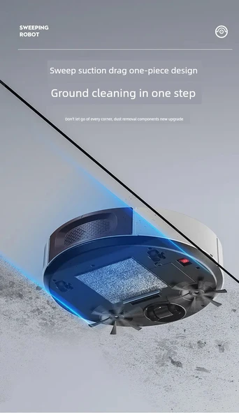 Otomatik Akıllı Süpürme Robotu - 30 İnç - Gri - Orijinal Standart + Orta Fırça Versiyonu + Elektrikli Kontrol Büyük Su Tankı ile Harita Planlama Versiyonu - 9