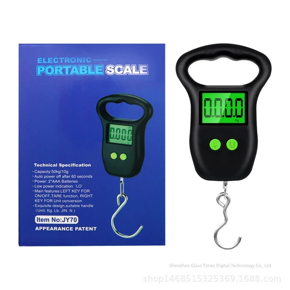Yüksek Hassasiyetli 50kg Elektronik Bagaj Tartısı - Küçük Siyah Kanca - 5