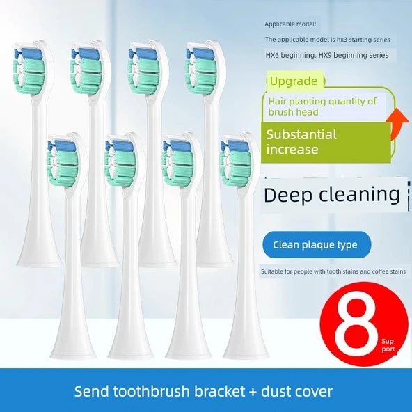 Elektrikli Diş Fırçası Başlığı - C2 Plak Savunma 8 Paket [Geliştirilmiş Bakır Yok]