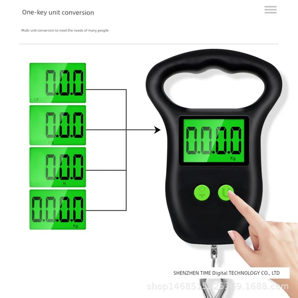 Yüksek Hassasiyetli 50kg Elektronik Bagaj Tartısı - Küçük Siyah Kanca - 2