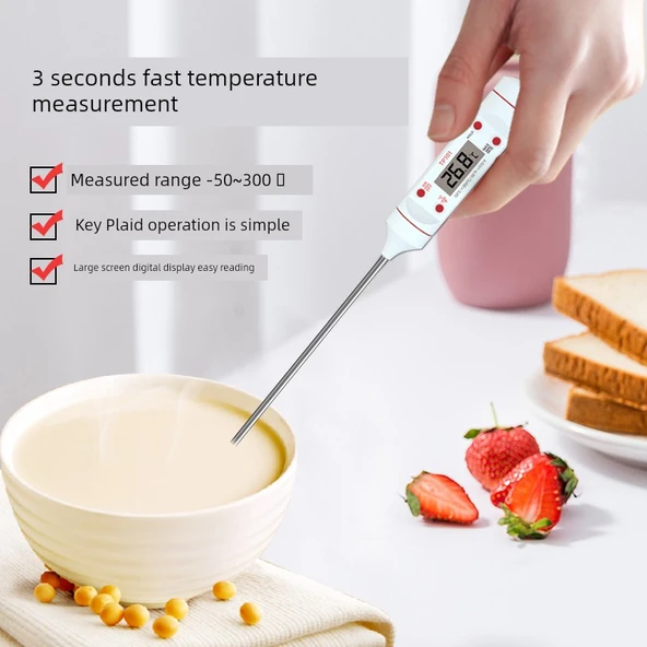 Dijital Mutfak Termometresi - Standart Beyaz İn-line Termometre