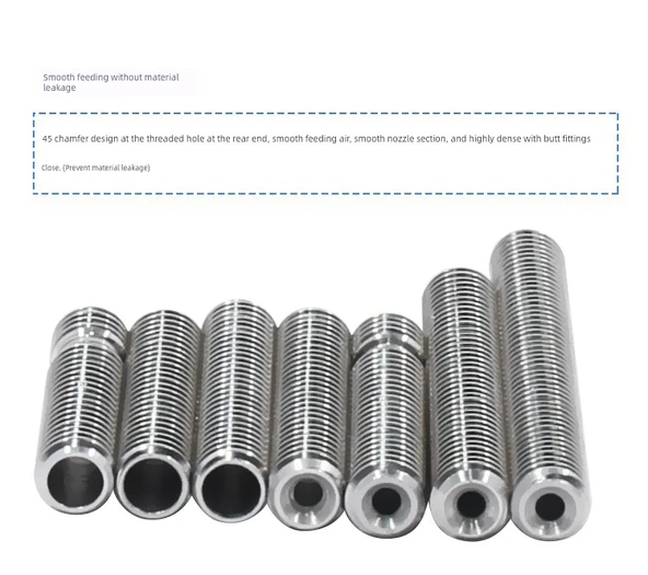 3D Yazıcı MK8 Ekstrüder Nozulu - M6 * 50 Dahili PTFE Tüp - 10