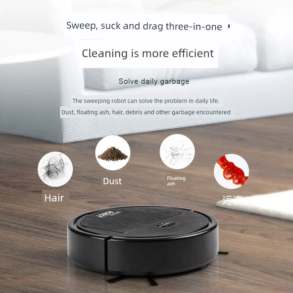 K235 Beyaz Akıllı Mini Süpürme Robotu - Süpürme, Vakumlama, Mop - 3