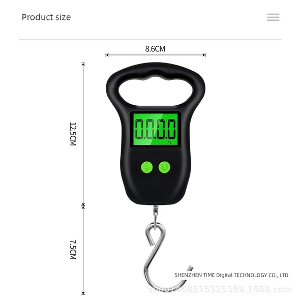 Yüksek Hassasiyetli 50kg Elektronik Bagaj Tartısı - Küçük Siyah Kanca - 3
